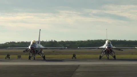 Jetfighters parked on the ground Stock Footage 12501967