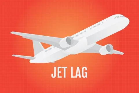 Jetlag wit plane aroplance as background Stock Illustration