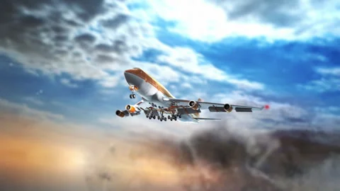 Jetliner breaking through the clouds 스톡 동영상 278244184