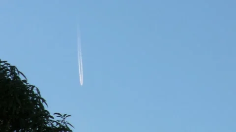Jetliner Contrail 3 HD Stock Footage 1042174