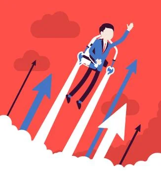Jetpack businessman flight Stock Illustration