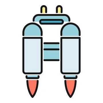 Jetpack flying device, future technology, speed, adventure Stock Illustration