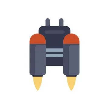 Jetpack generating strong flame streams for flight Stock Illustration