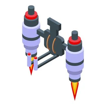 Jetpack icon isometric vector. Fire jet Stock Illustration