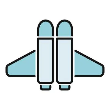 Jetpack icon representing future flight technology and speed Stock Illustration