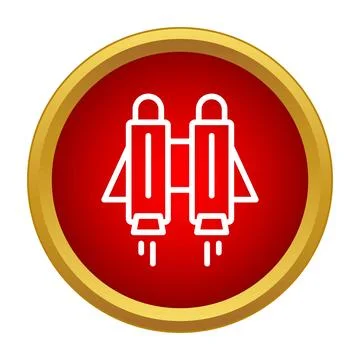 Jetpack icon representing future flight technology and innovation Stock Illustration