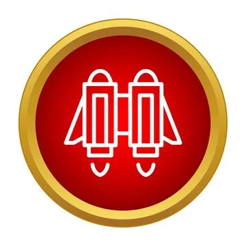 Jetpack icon representing future flight technology Stock Illustration