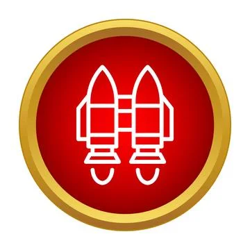 Jetpack icon representing future flying personal propulsion technology Stock Illustration