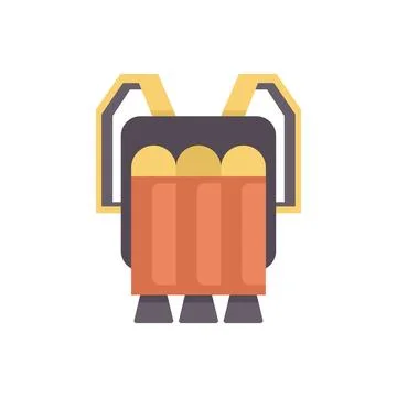 Jetpack launching with fire burning for boost and speed Stock Illustration