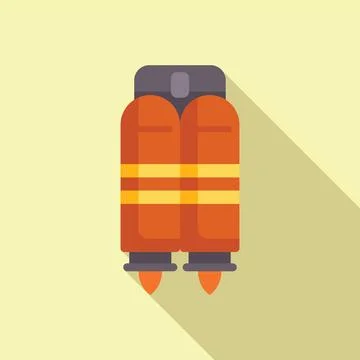 Jetpack launching with fire burning fuel for extreme sport Illustration