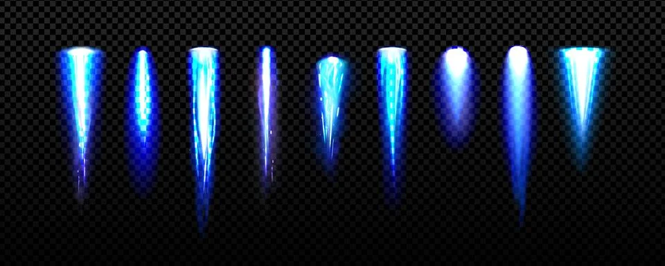 Jetpack light, blue fire flames of space rocket Illustrazione stock