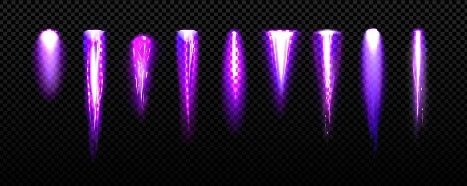 Jetpack light, purple fire flames of space rocket Illustrazione stock
