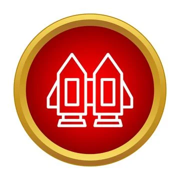 Jetpack rocket propulsion icon in red circle イラスト素材