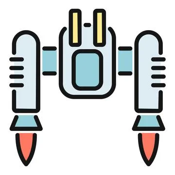 Jetpack with rockets representing personal flying equipment icon Stock Illustration