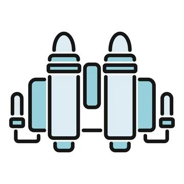 Jetpack technology for future personal flight travel icon Stock Illustration