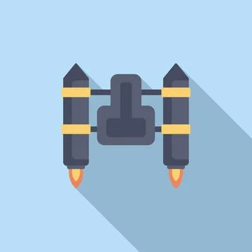 Jetpack with three engines generating thrust powering flight Stock Illustration