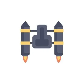 Jetpack with two engines generating thrust for flight Stock Illustration