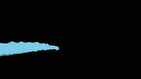 Jets and splashes of blue liquid fly quickly over a black background. Stock Footage 124741374