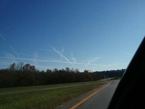 Jets crossing Foto stock