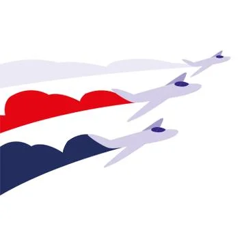 Jets flying in formation on white background Illustrazione stock