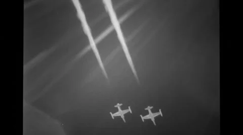 Jets flying high up in the sky Stock Footage 36423858