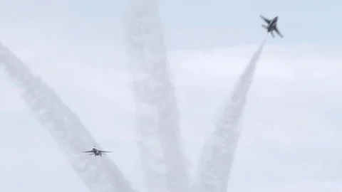 Jets Perform at Airshow Stock Footage 80307352