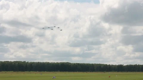 Jets under field Stock Footage 39857654