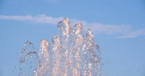The Jets of Water Against the Sky Stock Footage 67520799