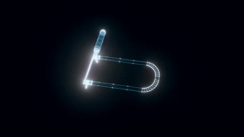 Jetsaw hologram Rotating Stock Footage 154732340