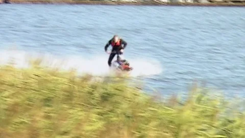 Jetski 14 on full speed Stock Footage 85572176