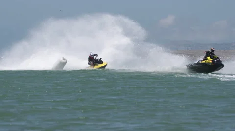 Jetski action in slow motion Stock Footage 59709591