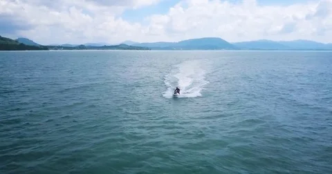 Jetski Aerial Drone Stock Footage 78399073