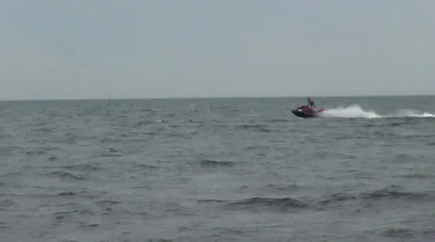 Jetski at Beach Stock Footage 36044193