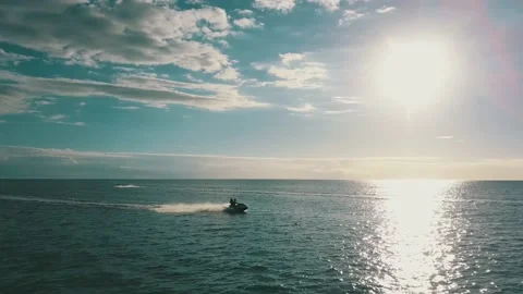 Jetski at beach sunset Stock Footage 236708731