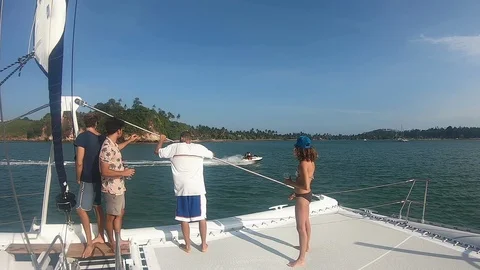 JetSki from Catamaran Stock Footage 126771769