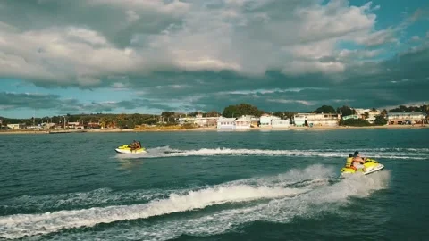 Jetski at El Combate beach Stock Footage 236708972