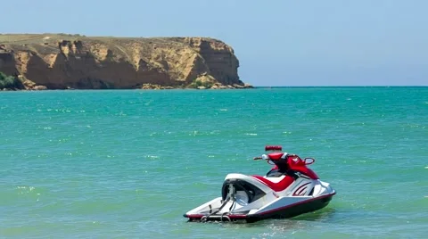 Jetski expects in the sea Stock Footage 40525180