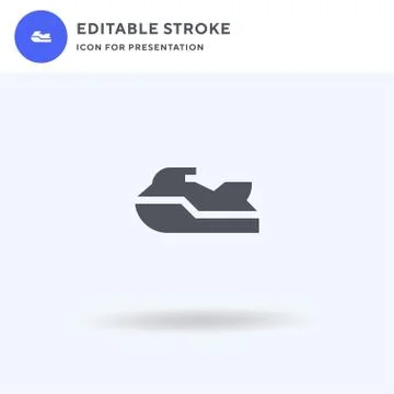 Jetski icon vector, filled flat sign, solid pictogram isolated on white, logo Stock Illustration