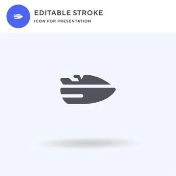 Jetski icon vector, filled flat sign, solid pictogram isolated on white, logo Illustrazione stock