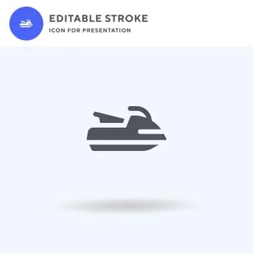 Jetski icon vector, filled flat sign, solid pictogram isolated on white, logo Stock Illustration