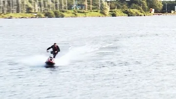 Jetski on the lake Stock Footage 85572237