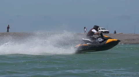 Jetski racing in slow motion Stock Footage 59706485