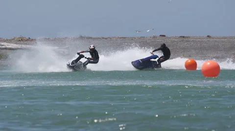 Jetski standing slow motion on corner Stock Footage 59712029