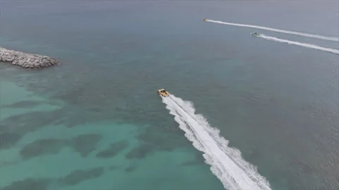 Jetski Tracking in paradise Video stock 342837339