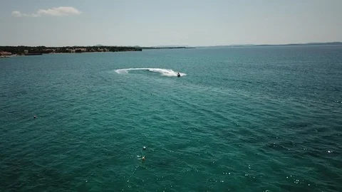 Jetskier towards camera Stock Footage 96594137