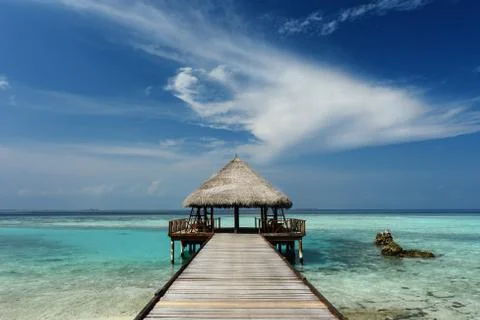 Jetty at the beach Stock Photos