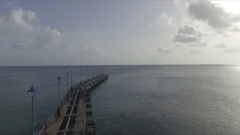 Jetty bridge at sunset Stock Footage 88573248