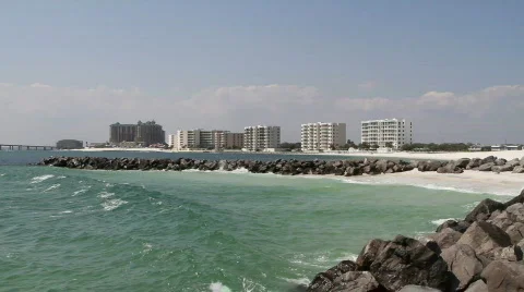 Jetty At Destin Florida Stock Footage 707719