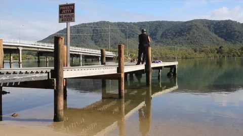 Jetty fishing 2 Stock Footage 40752422