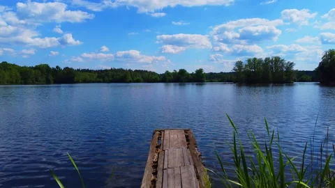A jetty at the lake Stock Footage 197846180